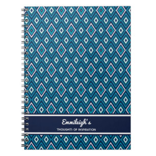 Cuaderno Diario de diamantes blancos y azules de la marina