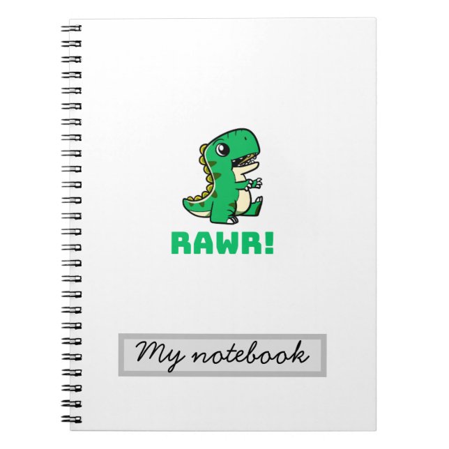 Cuaderno Diario de dinosaurios de corte personalizado (Frente)
