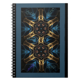 Cuaderno Diario de diseño azul y dorado para portátiles