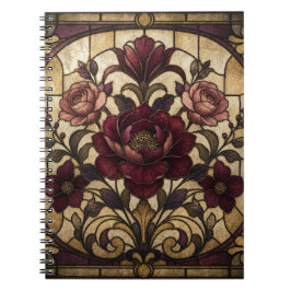 Cuaderno Diario de diseño de vidrio tintado de rosa