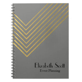 Cuaderno Diario de diseño geométrico de oro Minimalista mod