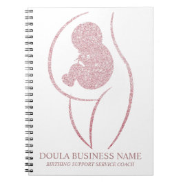 Cuaderno Diario de Doula y Entrenadora de Parto con Brillo 