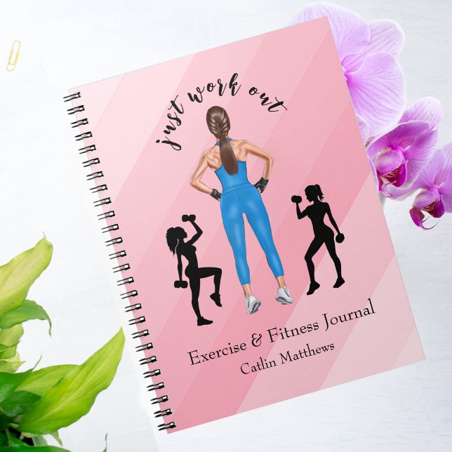 Cuaderno Diario de ejercicios y fitness de moda "Just Work  (Subido por el creador)