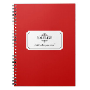 Cuaderno Diario de encargo negro rojo de la inspiración de
