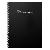 Diario de escritura negro simple y elegante person