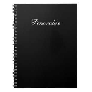 Cuaderno Diario de escritura negro simple y elegante person