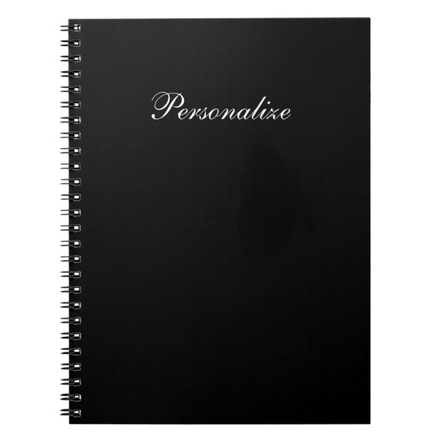Cuaderno Diario de escritura negro simple y elegante person (Frente)