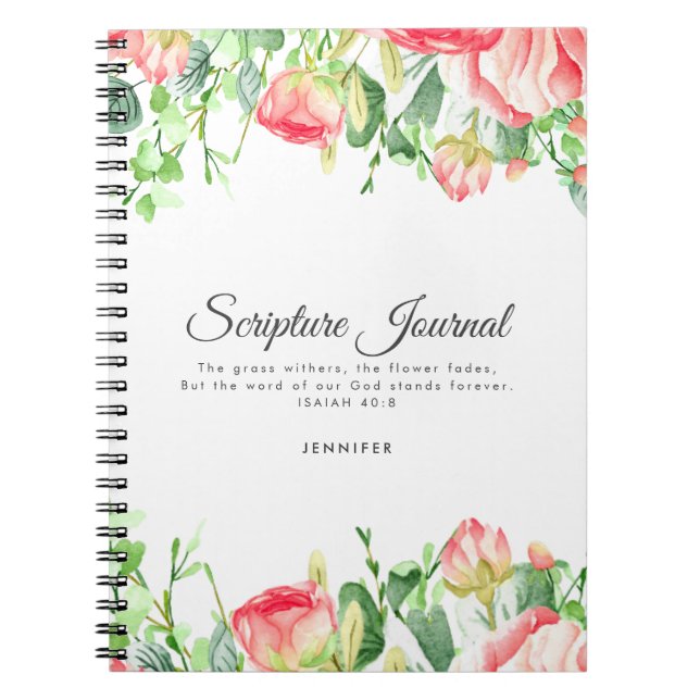 Cuaderno Diario de Escritura Personalizada Coral Rosa (Frente)