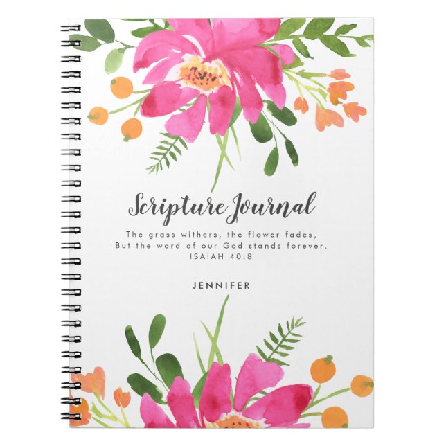 Cuaderno Diario de Escritura Personalizada de Bouquet Flora (Frente)