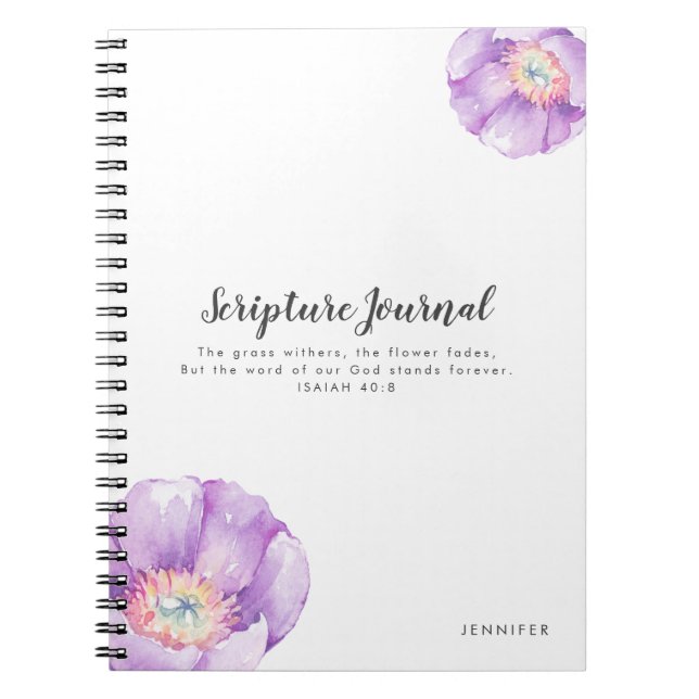 Cuaderno Diario de Escritura Personalizada de Flores Lilac (Frente)