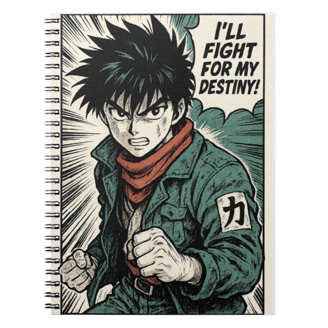 Cuaderno Diario de espiral de bloc de notas anime retro man (Frente)