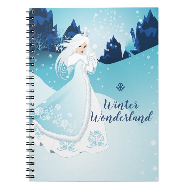 Cuaderno Diario de espiral de la Reina de la Nieve Invierno (Frente)