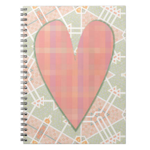 Cuaderno Diario de estilo vintage de arte cardíaco rosado