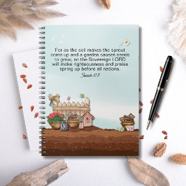 Cuaderno Diario de fe y crecimiento Isaías 61:11 Jardín