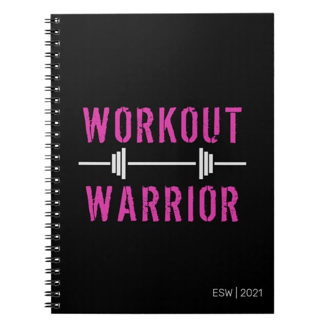 Cuaderno Diario de fitness de Guerrero de entrenamiento de  (Frente)