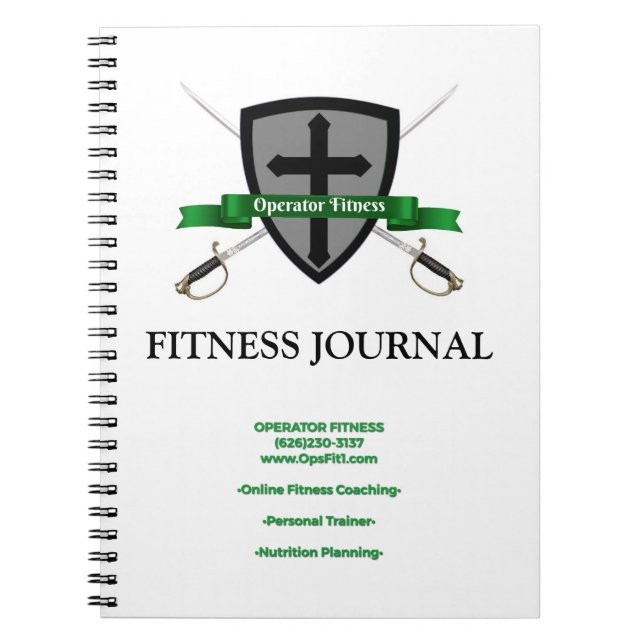 Cuaderno Diario de fitness del operador $12.95 (Frente)