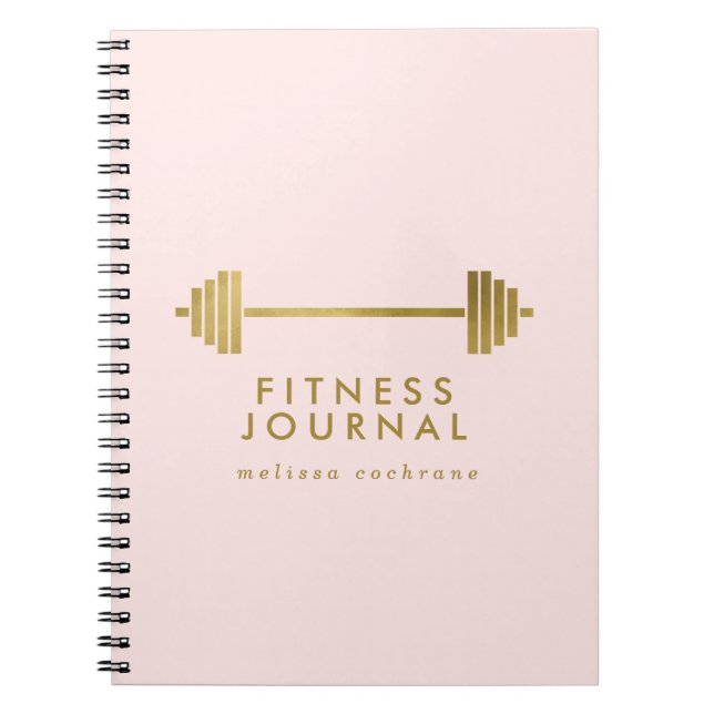 Cuaderno Diario de fitness personalizado Rubor & Gold (Frente)