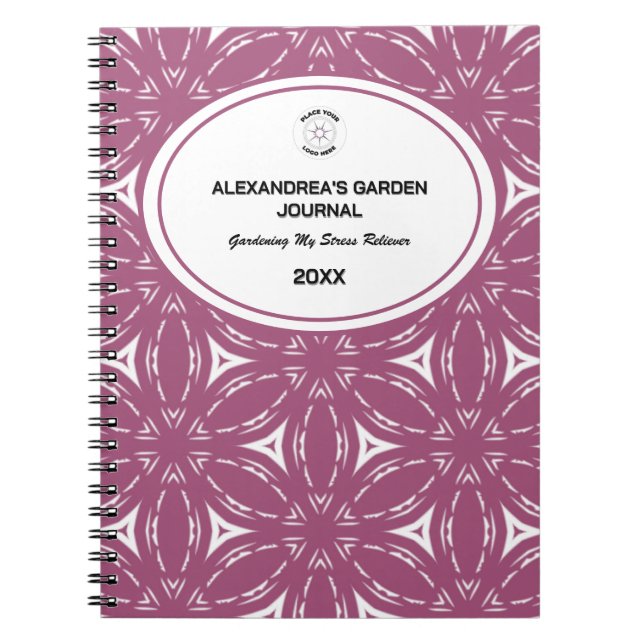 Cuaderno Diario de Flores de Acuarela Rosa Floral (Frente)