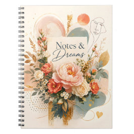 Cuaderno Diario de Flores de Lujo "Notas y Sueños"