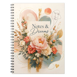 Cuaderno Diario de Flores de Lujo "Notas y Sueños"