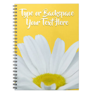 Cuaderno Diario de flores de margarita personalizada para p