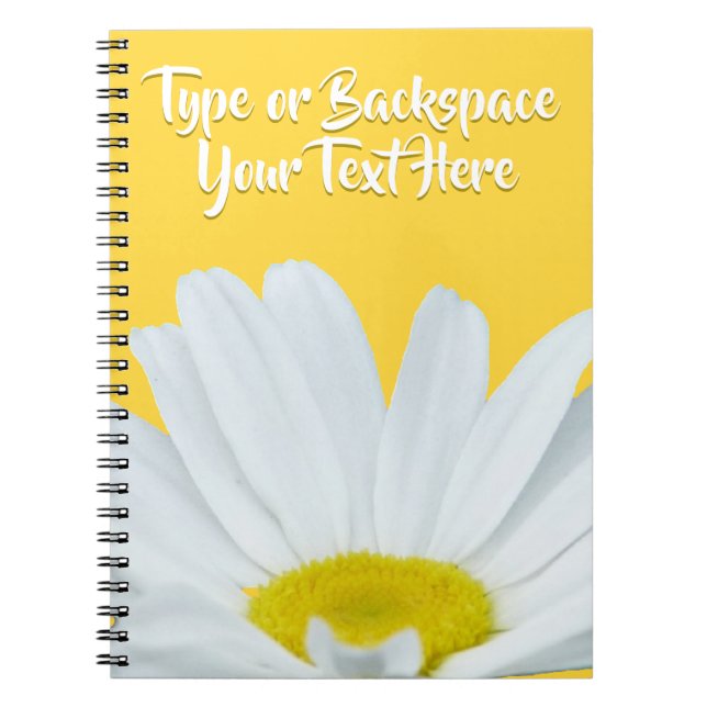 Cuaderno Diario de flores de margarita personalizada para p (Frente)