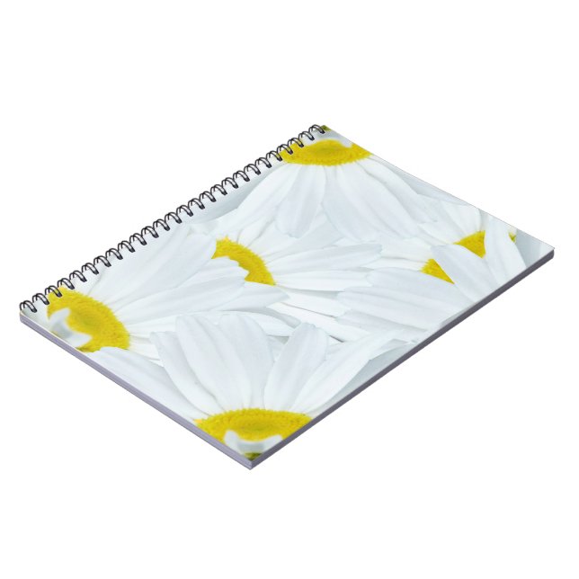 Cuaderno Diario de flores de margarita personalizada para p (Lado Izquierdo)