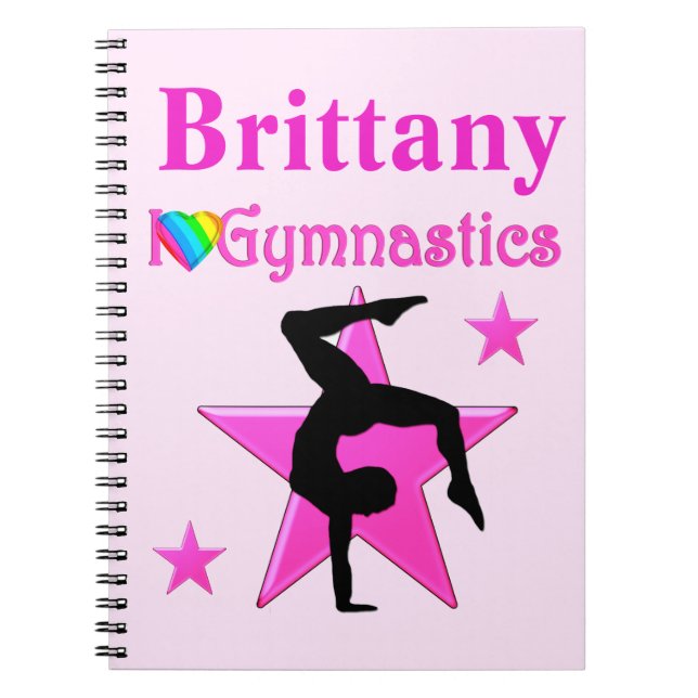 CUADERNO DIARIO DE GIMNASTICA DE ESTRELLA PINK PERSONALIZAD (Frente)