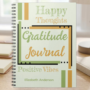 Cuaderno Diario de gratitud con nombre personalizado dorado