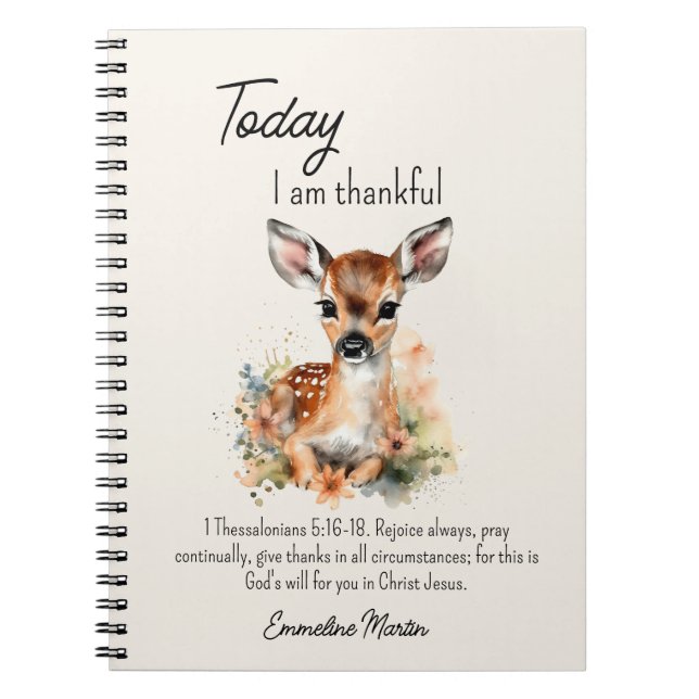 Cuaderno Diario de Gratitud Cristiano Versículo Bíblico Cie (Frente)