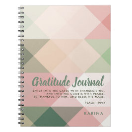 Cuaderno Diario de Gratitud de Escritura de Patrón Geométri