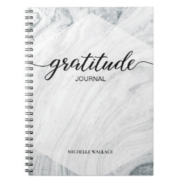 Cuaderno Diario de gratitud de guión de mármol personalizad
