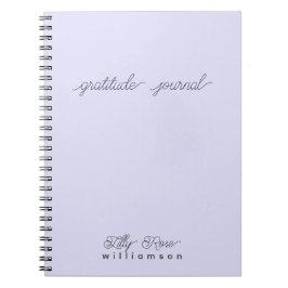 Cuaderno Diario de Gratitud de Lavender, tipografía de guió