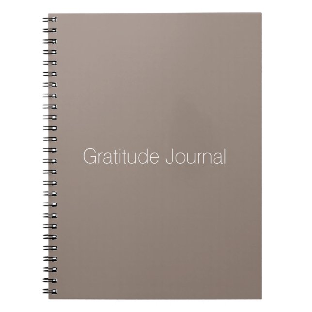 Cuaderno diario de gratitud del personalizado beige minimal (Frente)