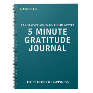 Cuaderno Diario de gratitud diario simple y elegante con no