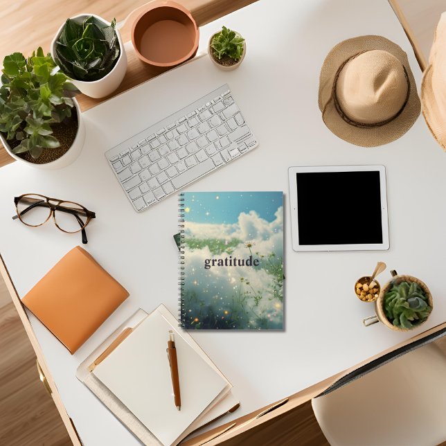 Cuaderno Diario de Gratitud Estética Daisy Flower Cloudy (Subido por el creador)