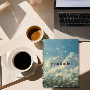 Cuaderno Diario de Gratitud Estética Daisy Flower Cloudy