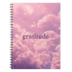 Cuaderno Diario de Gratitud Estética de Nubes Rosa