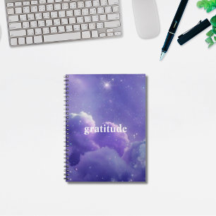 Cuaderno Diario de Gratitud Estética Purple Cloudy