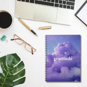 Cuaderno Diario de Gratitud Estética Purple Cloudy