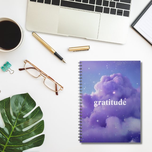Cuaderno Diario de Gratitud Estética Purple Cloudy (Subido por el creador)
