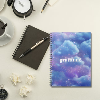 Cuaderno Diario de Gratitud Estético de Nubes Azules | Refl