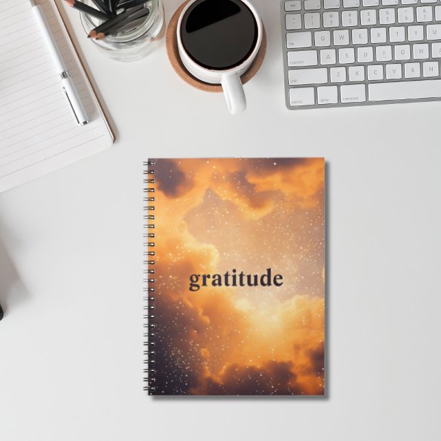 Cuaderno Diario de Gratitud Estético Nublado Naranja (Subido por el creador)