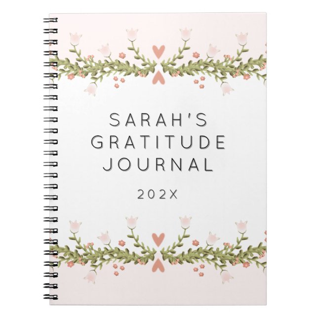 Cuaderno Diario de gratitud personalizado (Frente)