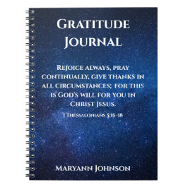 Cuaderno Diario de Gratitud Personalizado con Noche Starry