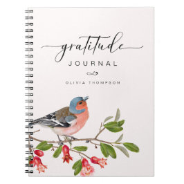 Cuaderno Diario de Gratitud Personalizado de Follaje de Páj