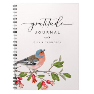 Cuaderno Diario de Gratitud Personalizado de Follaje de Páj