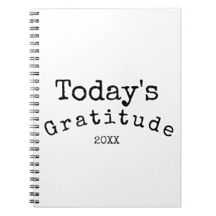 Cuaderno Diario de Gratitud Simple en Blanco y Negro