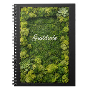 Cuaderno Diario de Gratitud Verde Musgo Estética Bienestar