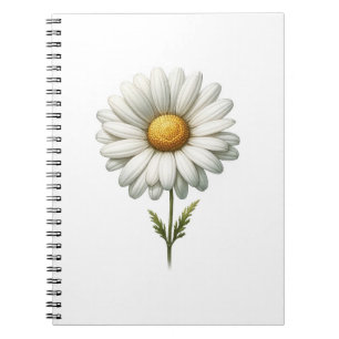 Cuaderno Diario de hierbas de flor de margarita blanca solt